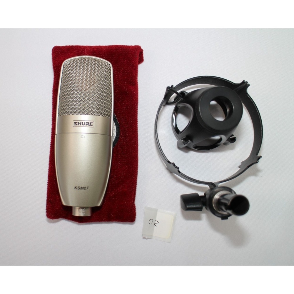 Shure KSM27 Condenser Microphone Cardioid XLR w/ Shock Mount & Pouch Tested
